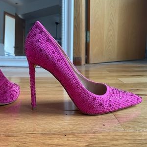 Lulu’s Anne Michelle rhinestone fuscia pumps - size 10